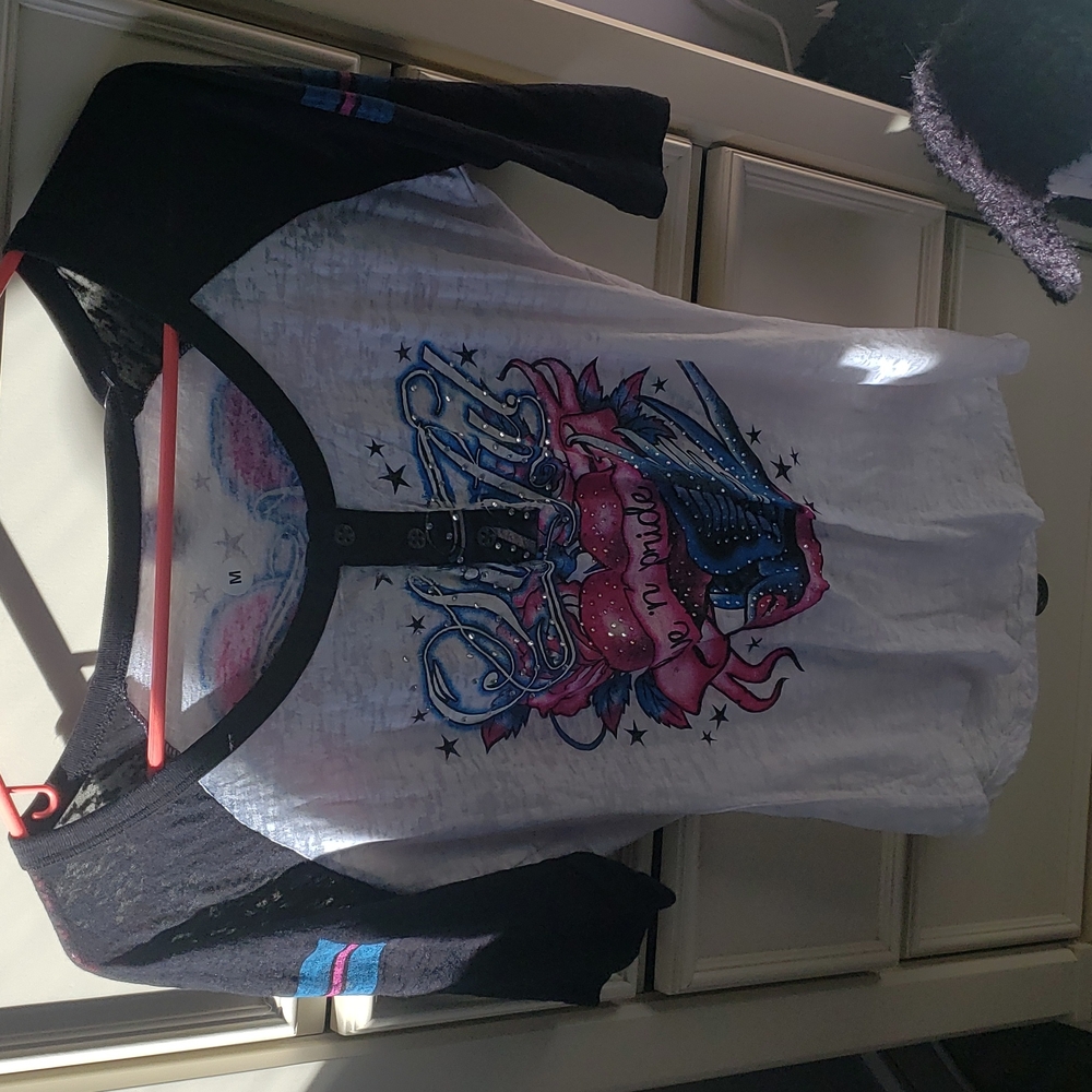 SINFUL NWT Love and Pride 3/4 sleeve tshirt